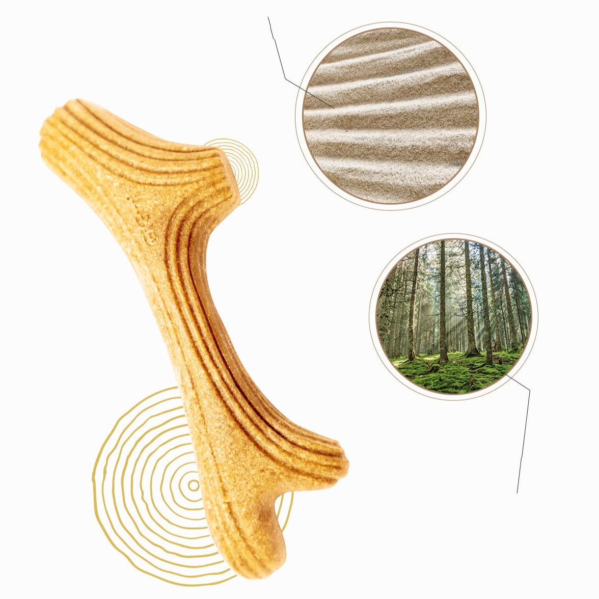 ECO WOODEN ANTLER DOG TOY