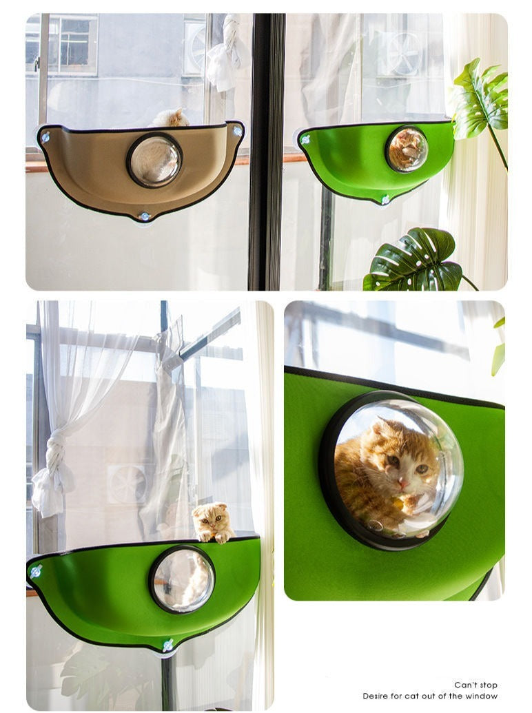 Bird's Nest Cat Window Sill Cat Hammock with Lookout Bubble Window