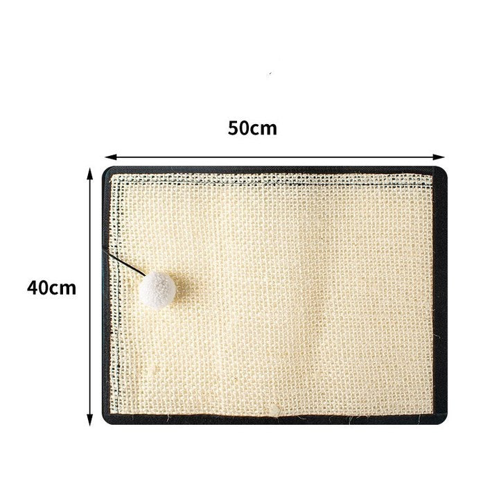 Cat Scratcher Mat with Interactive furball, Cat Scratching Post Natural Sisal Table Leg Scratch Wrap Cat Grinding Claws Scratching Post Replacement Flexible Installation