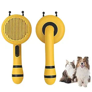 Needle Comb, Dog Massage Brush, Cat Brush,Self-Cleaning Grooming Brush for Long and Short haired Dogs Cats