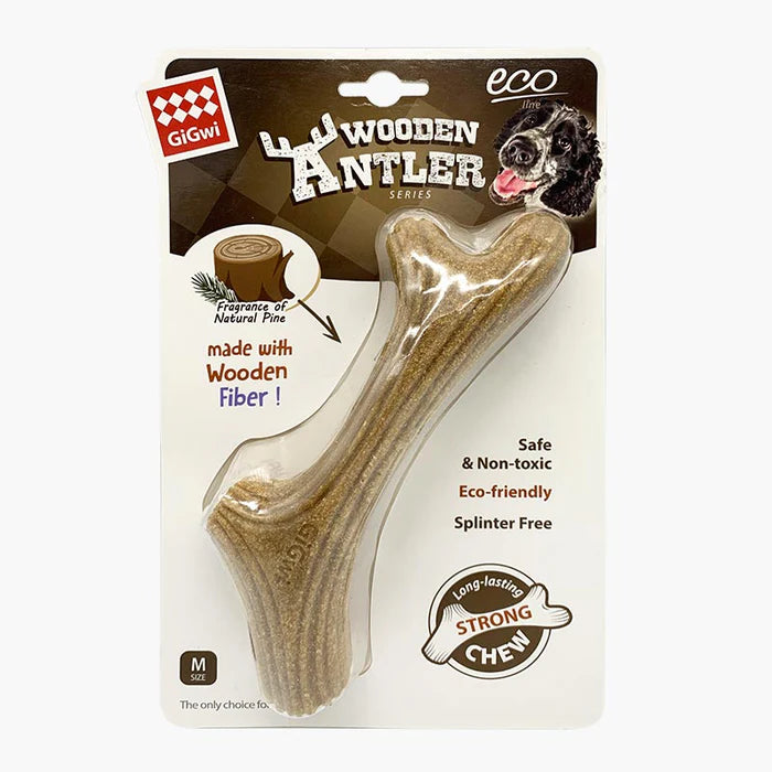 ECO WOODEN ANTLER DOG TOY