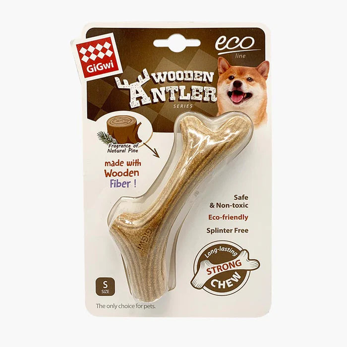 ECO WOODEN ANTLER DOG TOY